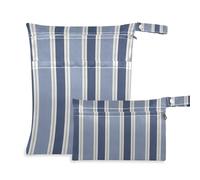 EtherSpher Blue Vertical Stripes impermeabile tuta borsa impermeabile 2 Pack viaggio essenziale per volare con maniglie per il bagno, pannolini per bambini