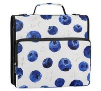 EtherSpher Blueberry Star 3 anelli borsa raccoglitore con cerniera con tracolla e maniglia Laege Capacità portatile casa viaggio sicuro borsa di immagazzinaggio adatto per la scuola media Bolsa de
