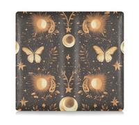 EtherSpher Boho Butterfly Moon PU Pelle Auto Registrazione Assicurazione & ID Card Holder Prefetto Car Essentials Portafoglio per documenti, carte, patente, Boho farfalla luna, 1 size