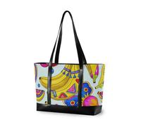 EtherSpher Boho Frutta Banana Moda Colorata Grande Capacità 14 pollice borsa del computer portatile con cerniera tote per il volo con bolsa para computadora portatil mujer