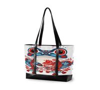 EtherSpher Boho Red Blue Frog Borsa tote portatile per le donne 14 con cerniera 14 pollici borsa per insegnante con tablet maletin ejecutivo para mujer