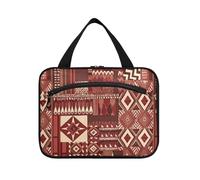 EtherSpher Boho Reddish Brown Vintage Texture appeso uomini borsa da toilette con gancio, designer chic borsa della medicina per il viaggio essenziale lavoro bolsa de maquillaje para mujer L, Boho