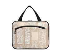 EtherSpher Boho Rose Gold Regular Texture appeso borse da toilette da viaggio per le donne con gancio, borsa per il trucco di grande capacità lavabile di design per viaggiatore vacanza porta