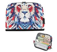 EtherSpher Boho Rosso Blu Leone Astuccio Astuccio Grande Capacità Trucco Sacchetti Carino Cancelleria Borsa per Studente Collegio Cosmetici cartera para lapices escolares de nina