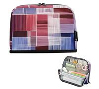EtherSpher Boho rosso e blu strisce irregolari astuccio grande capacità penna caso cosmetici robusto organizzatore di stoccaggio per ragazze scuola estuche para lapices nina