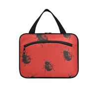 EtherSpher Borgogna Lady Bug Rosso appeso borsa da barba per gli uomini viaggio con gancio, designer moda toilette organizzatore per gli uomini toilette bolso viajero para mujer L, Borgogna Lady Bug