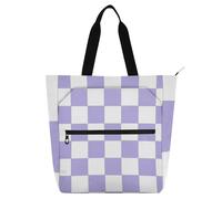 EtherSpher Borsa a tracolla decorativa per bambini, ragazze, donne, viola e bianco, motivo scozzese americano, leggera, con cerniera, per scuola, shopping, viaggi, arcobaleno