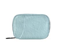 EtherSpher Borsa blu chiaro dell'organizzatore della medicina di struttura di lino con i compartimenti staccabili borsa portatile di viaggio della medicina per