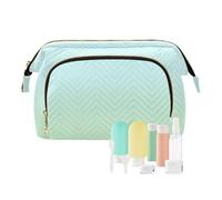 EtherSpher Borsa cosmetica leggera giallastra blu-verde delle borse cosmetiche per la borsa di periodo di trucco delle donne per l'organizzatore degli oggetti personali, Blu-verde giallastro, 1 size