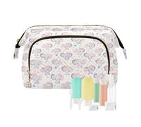 EtherSpher Borsa cosmetica leggera per cosmetici con elefante con fiocco grigio carino del fumetto per l'organizzatore di trucco, Elefante carino fiocco grigio del fumetto, 1 size
