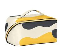 EtherSpher Borsa cosmetica progettata beige del camuffamento giallo del camuffamento con le borse di trucco della chiusura lampo dei divisori per gli accessori di