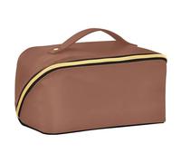 EtherSpher Borsa cosmetica progettata marrone con divisori borse cosmetiche leggere da viaggio per le donne con scomparti e maniglia