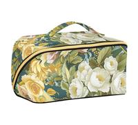 EtherSpher Borsa cosmetica quadrata con design in stile Art Nouveau con divisori Borsa cosmetica portatile per borsa con scomparti e maniglia