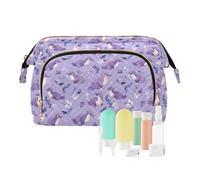 EtherSpher Borsa cosmetica viola con ornitorinco carino borse da viaggio essenziali per donne borsa per il periodo di trucco per il bagno da viaggio, carino Platypus Viola, 1 size