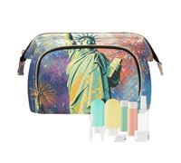 EtherSpher Borsa da toilette con statua della libertà borse cosmetiche portatili con cerniera portamonete da donna per trucco da viaggio, Statua della Libertà, 1 size