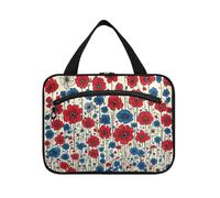 EtherSpher Borsa da toilette da appendere per il giorno dell'indipendenza del 4 luglio con fiore colorato da uomo con gancio, design carino custodia per il trucco per gli elementi essenziali da