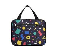 EtherSpher Borsa da toilette da viaggio da appendere a forma astratta blu scuro per le donne con gancio, borsa da toilette carina di design per accessori per le donne bolsos da viaggio para hombre L