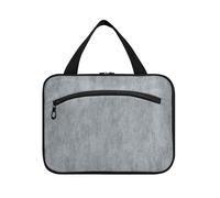 EtherSpher Borsa da toilette vintage tinta unita grano grigio appeso per gli uomini che viaggiano con gancio, borsa cosmetica pieghevole di design per il viaggiatore lavoro bolso de mano para hombre L