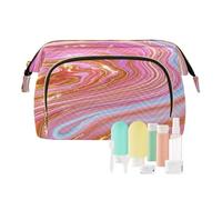 EtherSpher Borsa da viaggio fluida in marmo oro rosa borse cosmetiche da viaggio portatile borse cosmetiche per borsa da viaggio per donne da viaggio, Fluido marmo oro rosa, 1 size