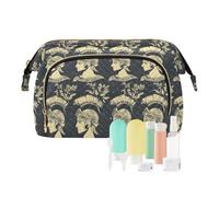 EtherSpher Borsa da viaggio in stile retrò antico egiziano con ritratto con cerniera, trousse per cosmetici e trucchi, borsa da viaggio per articoli da toeletta, Reticolo ritratto antico egiziano