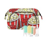 EtherSpher Borsa da viaggio leggera per cosmetici da viaggio con cibo e popcorn, borsa da donna per cosmetici da viaggio per articoli da toeletta, Popcorn cibo carino cartone animato, 1 size