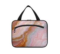 EtherSpher Borsa da viaggio per oggetti personali in oro rosa con gancio, borsa per la cura della pelle essenziale di design per accessori per le donne lavoro bolso para maquillaje de mujer L, Fluido