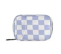 EtherSpher Borsa da viaggio viola e bianca americana scozzese con scomparti staccabili comoda scatola di medicine organizer per borsa