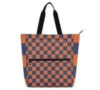 EtherSpher Borsa decorativa per libri per bambini per bambini, studenti, adulti, arancione e blu, grande borsa da spiaggia per la scuola con cerniera per lo shopping universitario spiaggia arcobaleno