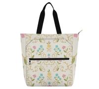 EtherSpher Borsa decorativa per libri per bambini per ragazzi ragazze donne, retrò Paisley fiore rosa oro impermeabile resistente borsa per insegnante borsa da biblioteca per università shopping