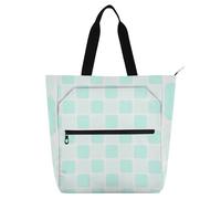 EtherSpher Borsa decorativa per libri per bambini, ragazzi e ragazze, motivo scozzese verde menta, impermeabile, riutilizzabile, con tasche con cerniera, per università, shopping, spiaggia, arcobaleno
