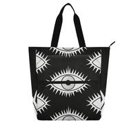 EtherSpher Borsa decorativa per libri per bambini, studenti, adulti, occhi malvagi, grandi borse a tracolla da scuola con tasche con cerniera per scuola, shopping, viaggi, arcobaleno bolsos para