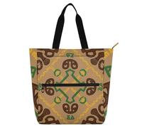 EtherSpher Borsa decorativa per libri, per ragazzi, ragazze, adulti, motivo geometrico marrone, impermeabile, con cerniera, per scuola, shopping, generi alimentari, arcobaleno