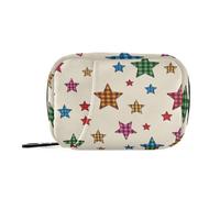 EtherSpher Borsa della medicina del fumetto a scacchi Plaid Stars per viaggiare con scomparti staccabili caso di viaggio riutilizzabile del farmaco per la borsa