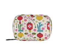 EtherSpher Borsa della medicina delle luci di colore del fiore di ciliegio rosa giapponese con scomparti staccabili organizzatore riutilizzabile della pillola 2 volte al giorno per la borsa