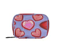 EtherSpher Borsa della medicina rossa blu di forma del cuore di arte con l'organizzatore portatile della pillola della medicina degli scomparti staccabili per la