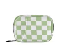 EtherSpher Borsa della medicina scozzese americana verde e bianca con scomparti staccabili organizzatore riutilizzabile della pillola della medicina per la borsa
