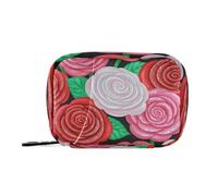 EtherSpher Borsa di pronto soccorso con fiori e rose finte glitterate con scomparti staccabili riutilizzabili organizer per pillole da giorno per borsa