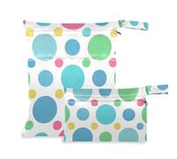 EtherSpher Borsa lavabile alla moda a pois blu pesca per asilo nido, confezione da 2 pezzi essenziali da viaggio per volare con manici per asilo nido, piscina