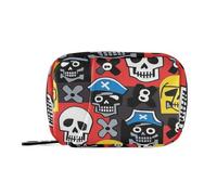 EtherSpher Borsa medica bianca del cranio dei pirati del fumetto con scomparti staccabili riutilizzabile organizzatore della pillola di viaggio