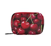 EtherSpher Borsa medica con frutta e ciliegia, con scomparti staccabili, comodo organizer per pillole da viaggio per borsa