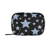 EtherSpher Borsa medica nera a scacchi scozzese stelle con scomparti staccabili borsa da viaggio riutilizzabile medicina per borsa