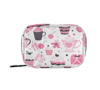 EtherSpher Borsa medica rosa carina Cupcakes con scomparti staccabili organizzatore portatile della scatola della medicina per la borsa