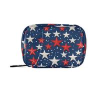 EtherSpher Borsa organizer per medicine con stelle blu scuro 4 luglio per il giorno dell'indipendenza con scomparti staccabili attaccabile organizer settimanale per pillole per borsa