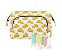 EtherSpher Borsa per cosmetici a forma di triangolo giallo del fumetto borsa cosmetica portatile del sacchetto di immagazzinaggio dei monili per, Formaggio triangolo giallo cartone animato, 1 size