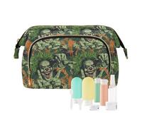 EtherSpher Borsa per cosmetici con clown dai capelli verdi con un grande sorriso e due mani che reggono il dito medio, borsa cosmetica da viaggio impermeabile borsa per cosmetici organizer, Pagliaccio