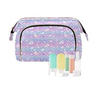 EtherSpher Borsa per il trucco da sogno con animali marini colorati pastello impermeabile grande borsa per il trucco gioielli per organizer gioielli, pastello colorato animale marino sognante, 1 size