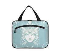 EtherSpher Borsa per il trucco da viaggio con gancio, borsa cosmetica da viaggio con gancio, borsa cosmetica per trucco carino per le donne deve vacanza bolso de maquillaje para mujer L, Testa di Dea