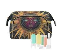 EtherSpher Borsa per il trucco da viaggio leggera da appendere con tarocchi misteriosi colorati, borsa da viaggio per trucco da viaggio, Colorato misterioso Tarocchi sole astrologico, 1 size