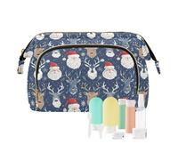 EtherSpher Borsa per il trucco natalizia in stile scandinavo con Babbo Natale, safari, borse cosmetiche essenziali per donne, borsa da viaggio per donne, Stile scandinavo Babbo Natale safari Natale, 1