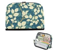 EtherSpher Borsa per matite con foglia di timo beige foglia di tè di grande capacità borse per il trucco scatola organizer leggera per gli uomini scuola media lapiceras estuche para ninos